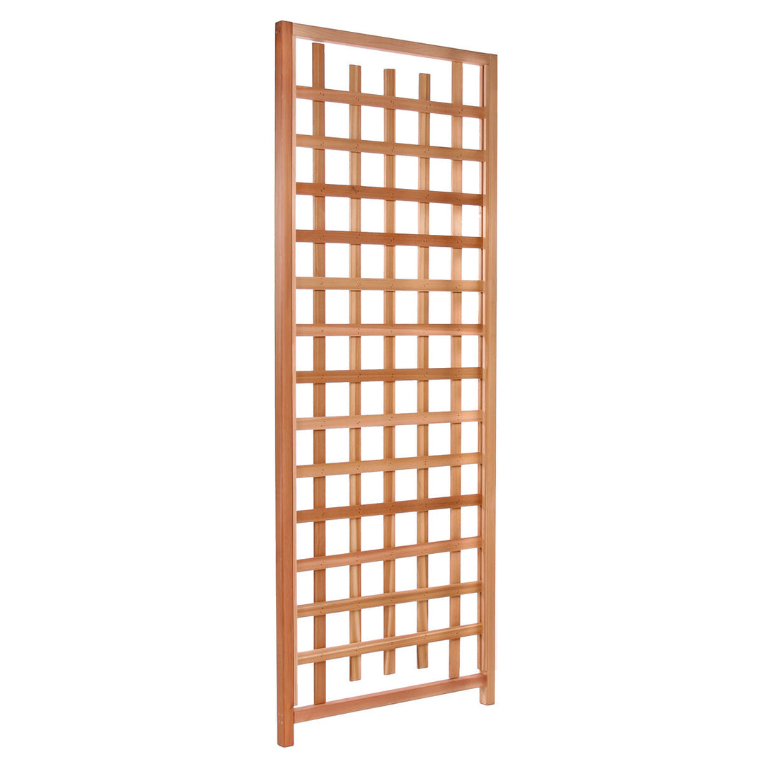 Cedar wooden lattice panel shown upright against a white background