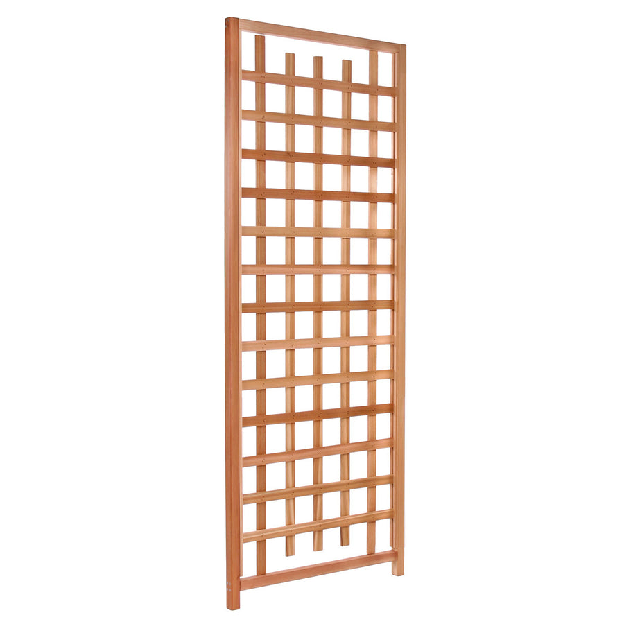 Cedar wooden lattice panel shown upright against a white background