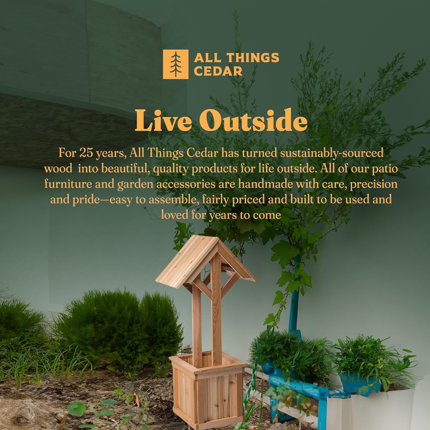 4-Ft Wishing Well Cedar Planter Box – All Things Cedar