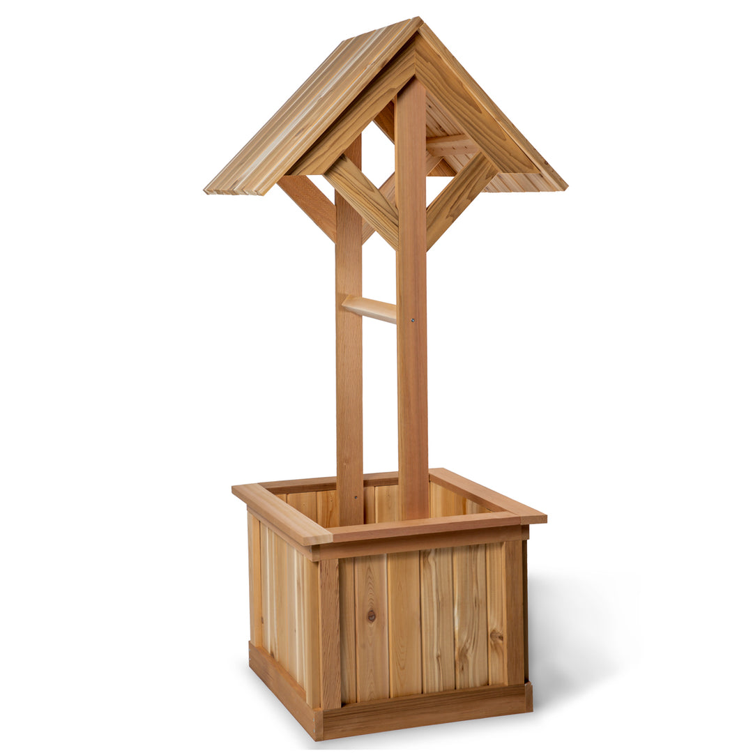 5ft long planters box All Things Cedar 5 ft. Wishing Well Planter Box